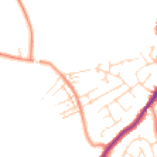 Daytime road noise heatmap for S42 5JH