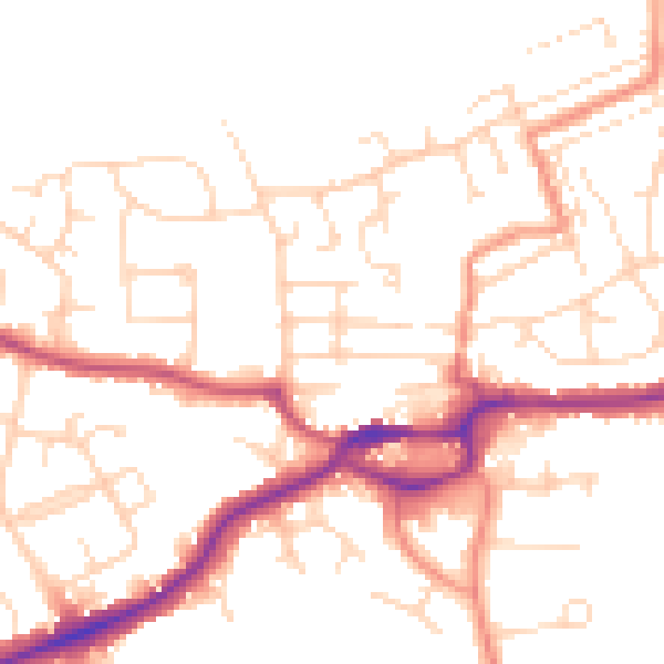 Daytime road noise heatmap for S43 1HQ
