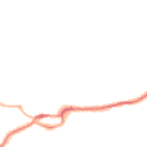 Night-time road noise heatmap for S43 1HZ