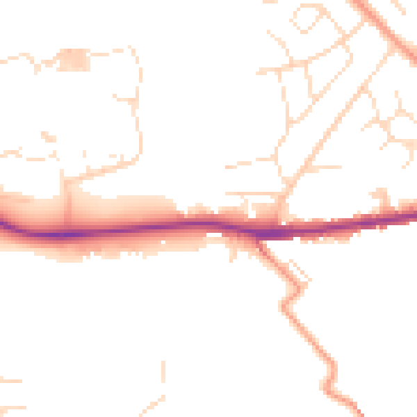 Daytime road noise heatmap for S44 5AF