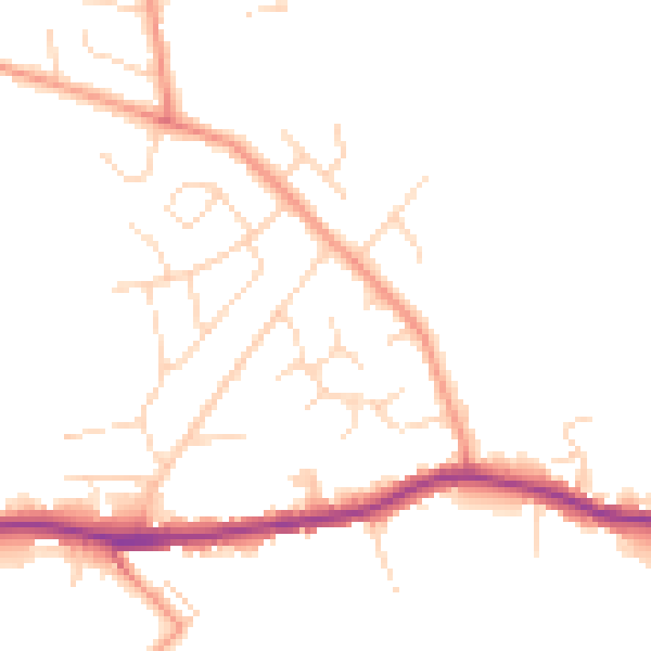 Daytime road noise heatmap for S44 5AS