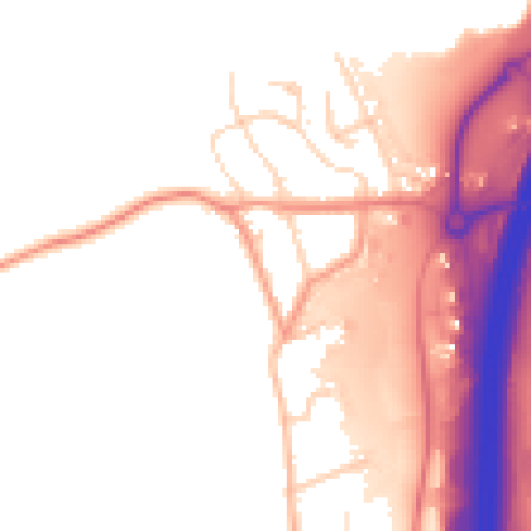 Daytime road noise heatmap for S44 5EB