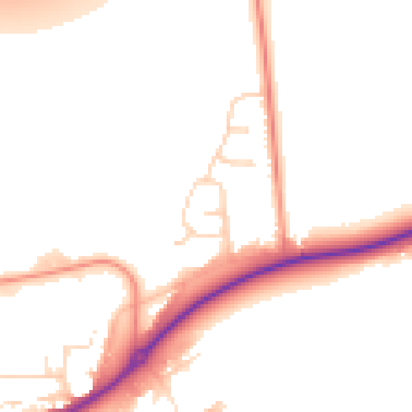 Daytime road noise heatmap for S44 5RG