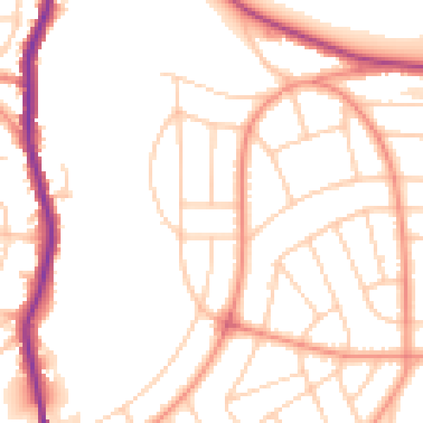 Daytime road noise heatmap for S5 0AN