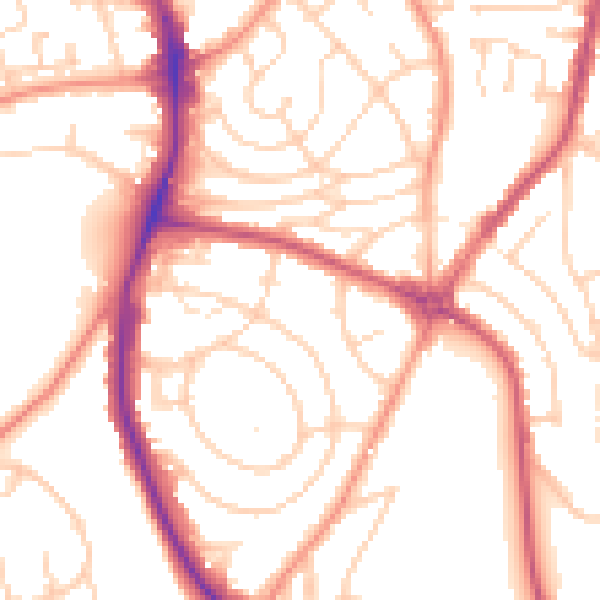 Daytime road noise heatmap for S5 6QB