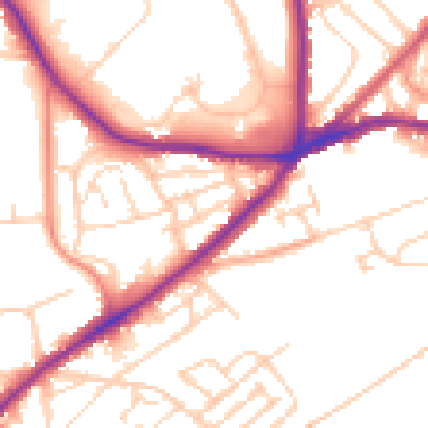 Daytime road noise heatmap for S5 7AL