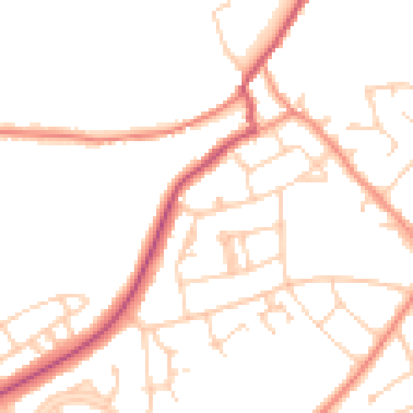 Daytime road noise heatmap for S5 9DB