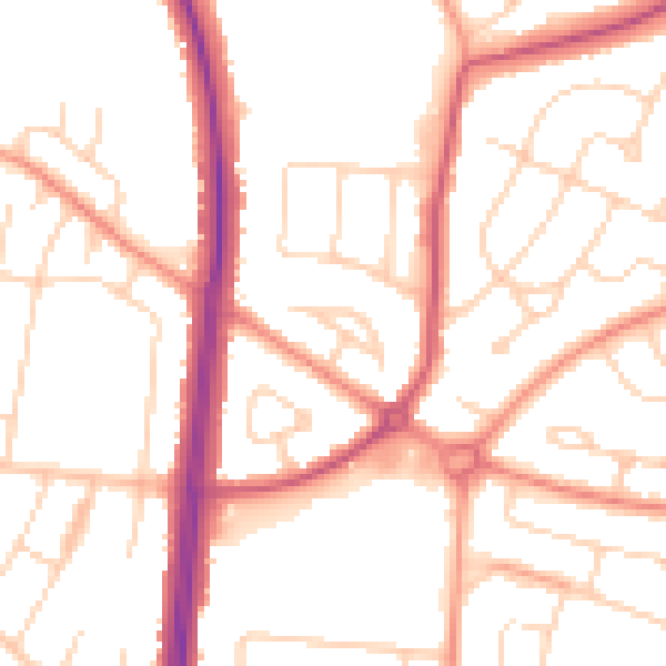 Daytime road noise heatmap for S5 9QB