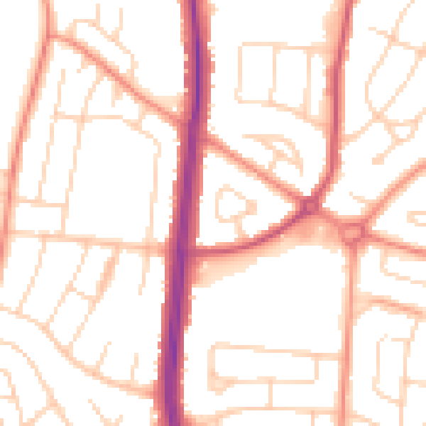 Daytime road noise heatmap for S5 9QD