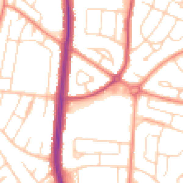 Daytime road noise heatmap for S5 9QJ