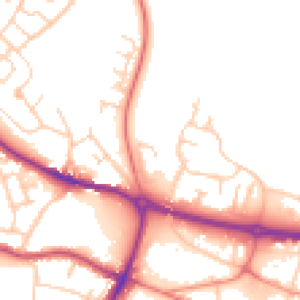 Daytime road noise heatmap for S61 1AD