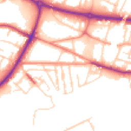 Daytime road noise heatmap for S61 1AW