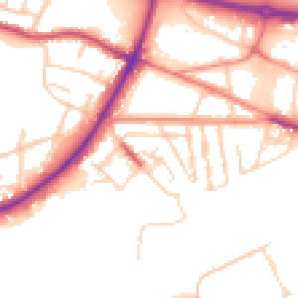 Daytime road noise heatmap for S61 1EJ
