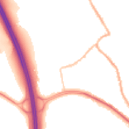 Night-time road noise heatmap for S61 2PT