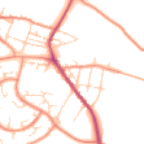 Daytime road noise heatmap for S61 4PR