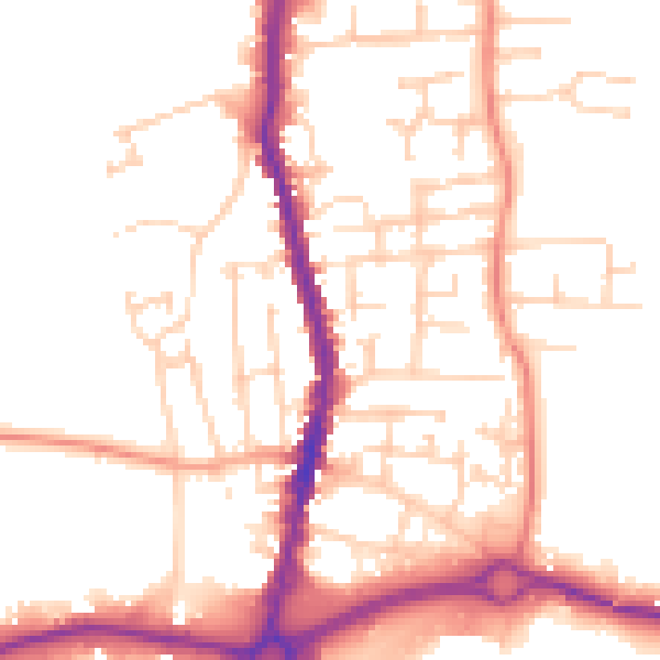 Daytime road noise heatmap for S62 6DP