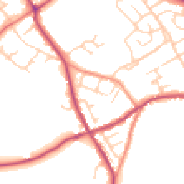Daytime road noise heatmap for S63 6AY