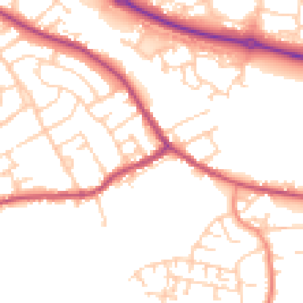 Daytime road noise heatmap for S63 6QQ