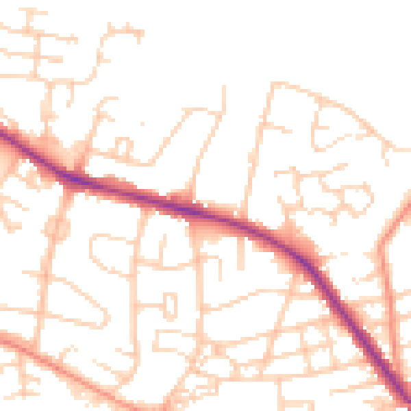 Daytime road noise heatmap for S75 1AA