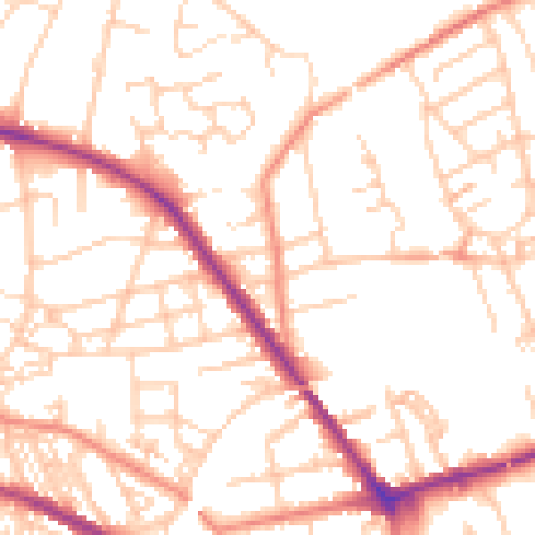 Daytime road noise heatmap for S75 1AU