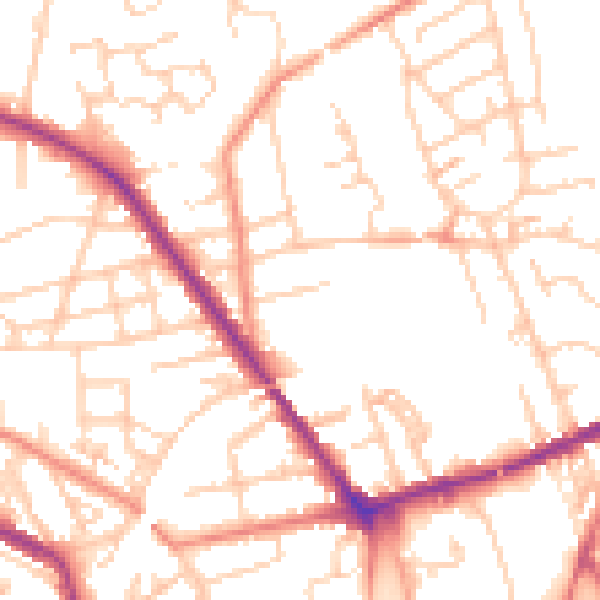 Daytime road noise heatmap for S75 1BA