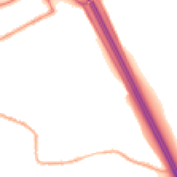 Night-time road noise heatmap for S75 3JB