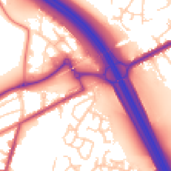 Daytime road noise heatmap for S75 3LF