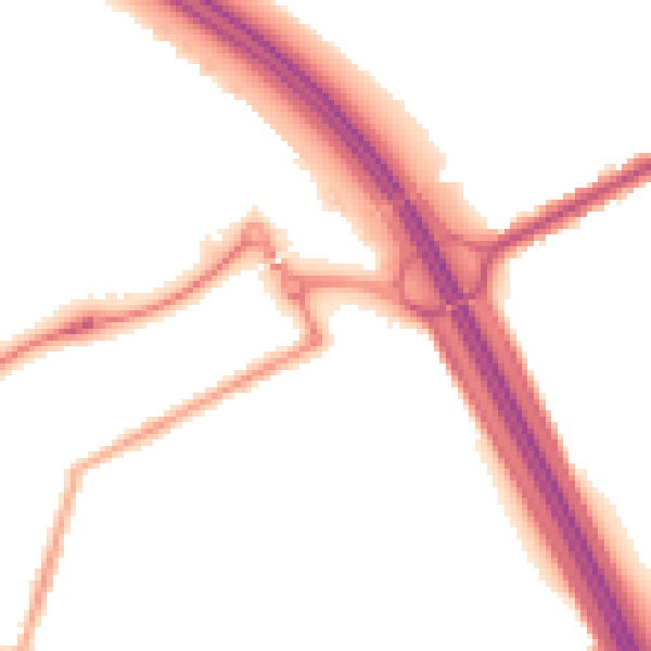 Night-time road noise heatmap for S75 3LF