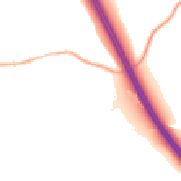 Night-time road noise heatmap for S75 3PR