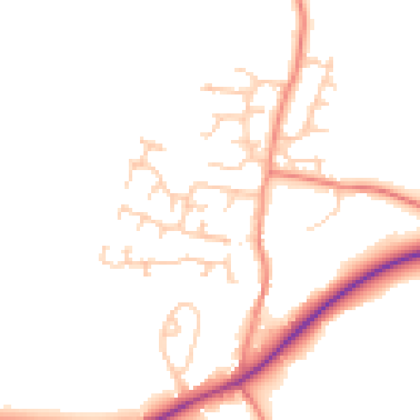 Daytime road noise heatmap for S75 4JS