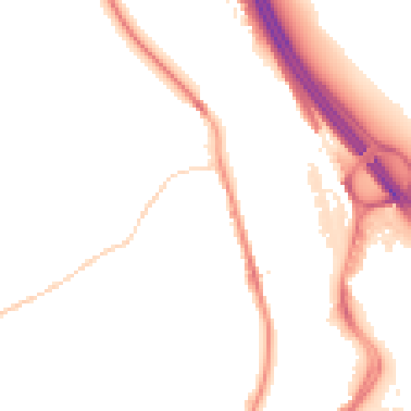 Night-time road noise heatmap for S9 1LN