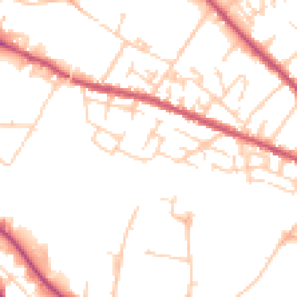 Daytime road noise heatmap for S9 3AH
