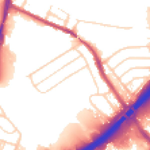 Daytime road noise heatmap for S9 4BN