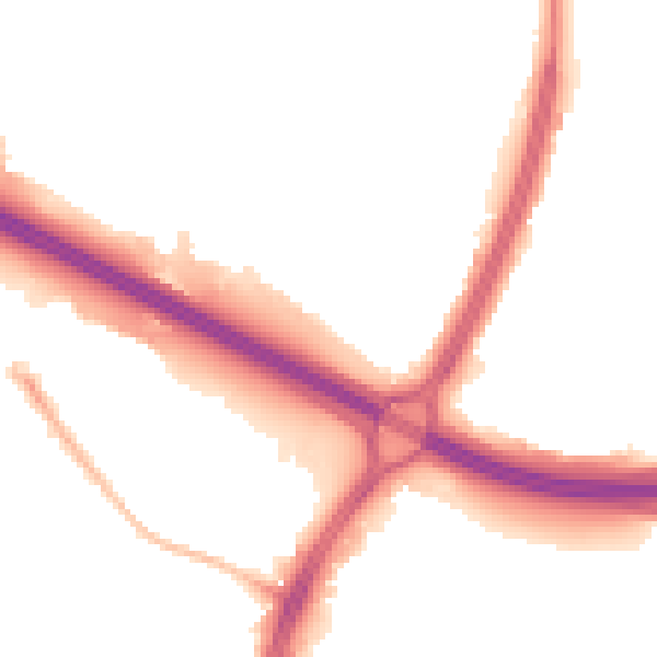 Night-time road noise heatmap for S9 4GS