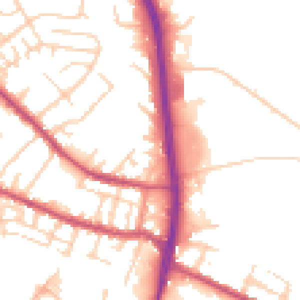 Daytime road noise heatmap for S9 5PS