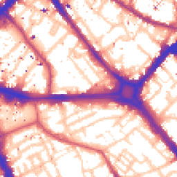 Daytime road noise heatmap for SE1 4AJ