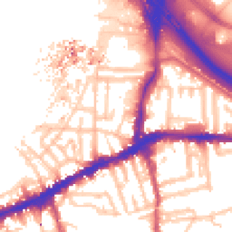 Daytime road noise heatmap for SE10 0AZ