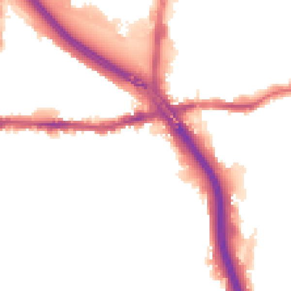 Night-time road noise heatmap for SE10 0LL