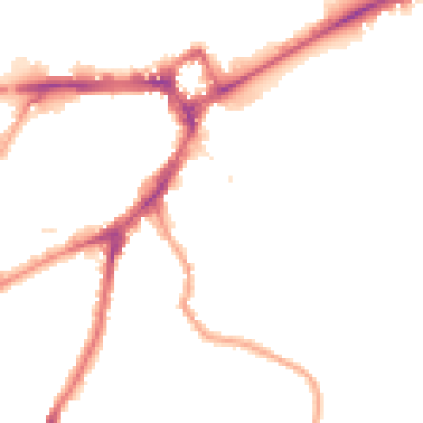 Night-time road noise heatmap for SE10 8RX
