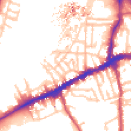 Daytime road noise heatmap for SE10 9AE