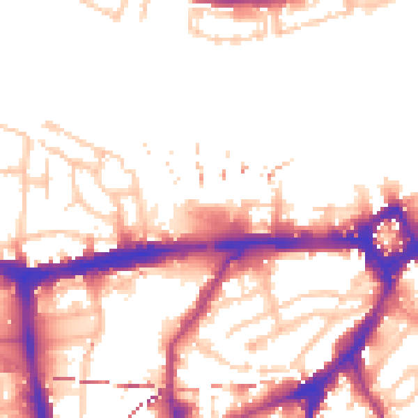 Daytime road noise heatmap for SE10 9FF