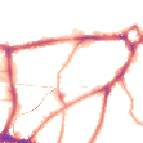 Night-time road noise heatmap for SE10 9JG