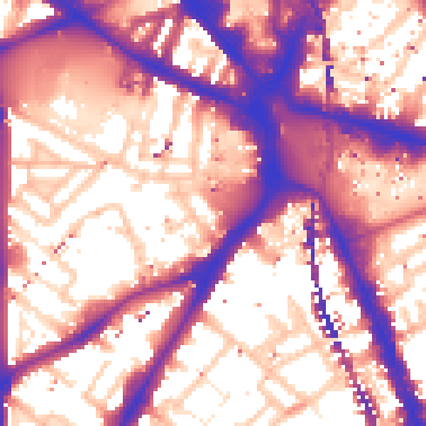 Daytime road noise heatmap for SE11 4FD