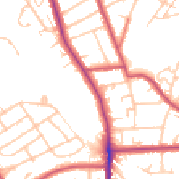 Daytime road noise heatmap for SE12 0DS
