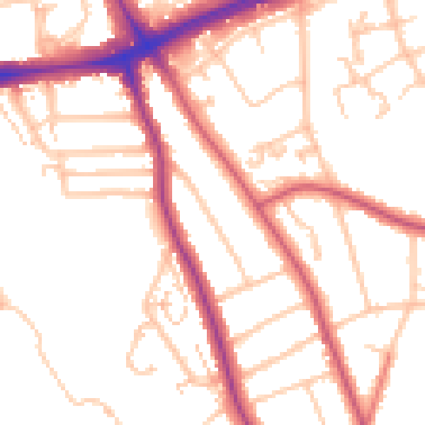 Daytime road noise heatmap for SE12 0JB