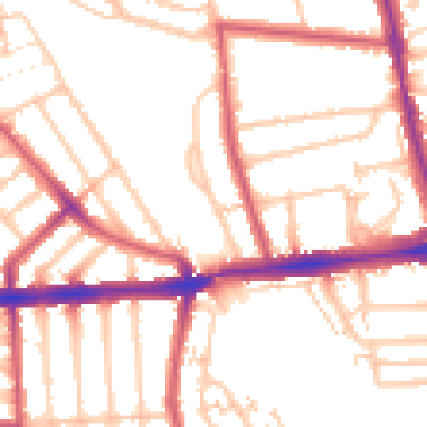 Daytime road noise heatmap for SE12 0RR