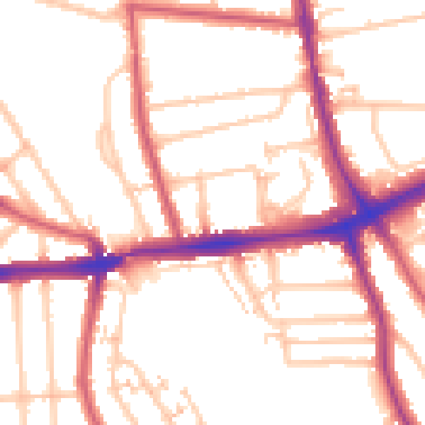 Daytime road noise heatmap for SE12 0TA