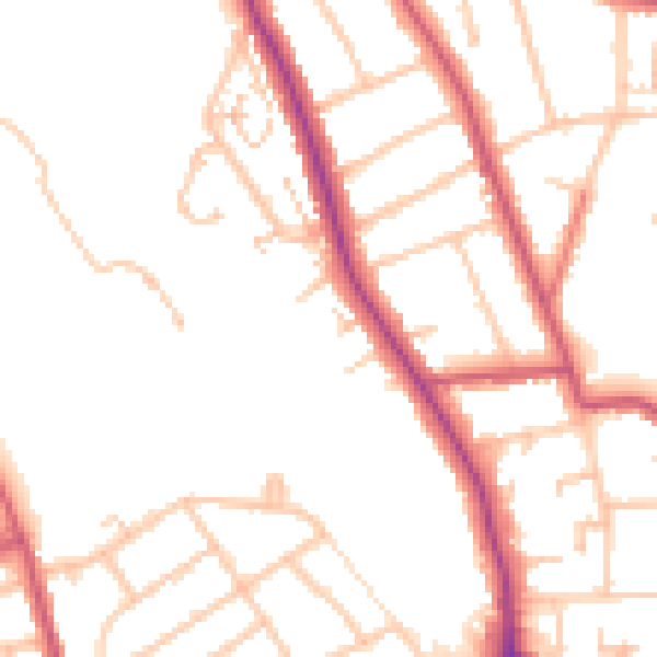 Daytime road noise heatmap for SE12 0UX