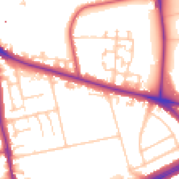 Daytime road noise heatmap for SE12 8UE