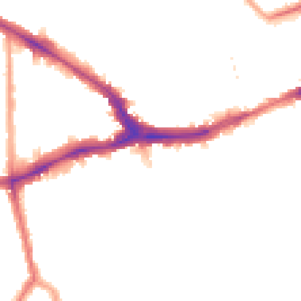 Night-time road noise heatmap for SE14 5BF